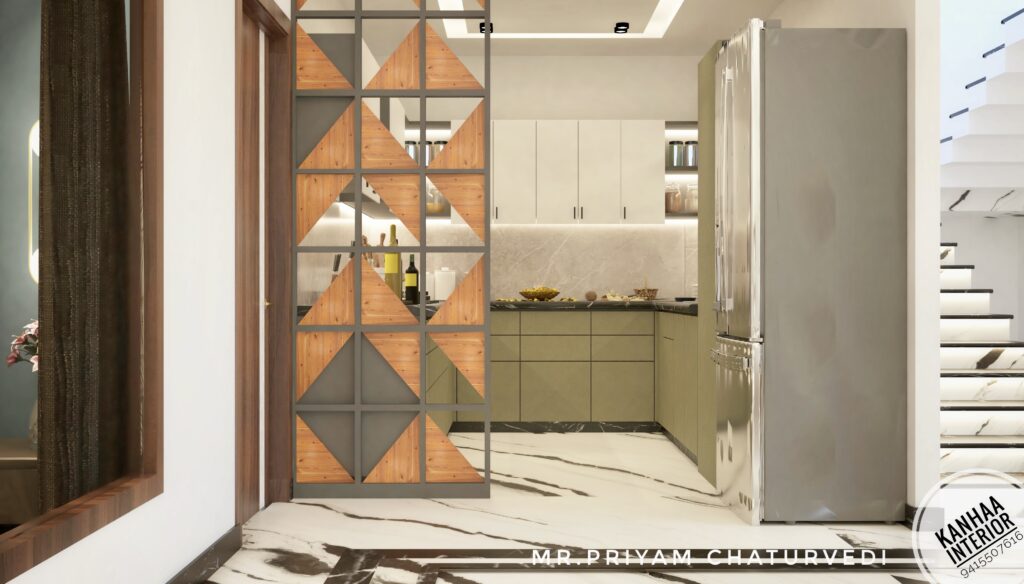 Design for the Hall to Kitchen Entrance: Jaali Partition